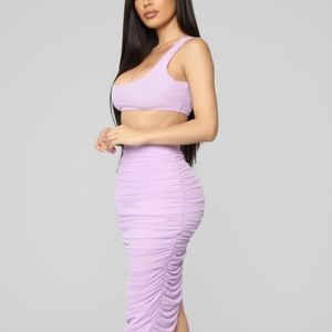 Fashion Nova runched skirt set